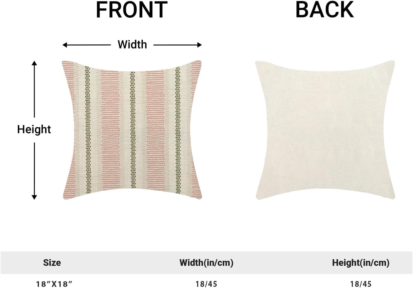 Boho Pillow Covers 18x18 Set of 2 Sage Green Pink Stripe Polka Dot Throw Pillow Covers Outdoor Decoration Modern Abstract Decorative Pillowcase Farmhouse Linen Cushion Case Decor for Couch So - Image 2