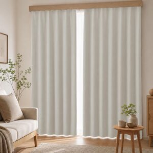 Premium High-Blackout Curtains – Thick, Insulated, Soundproof, Shape-Retaining, Washable, Solid-Color (Set of 2)