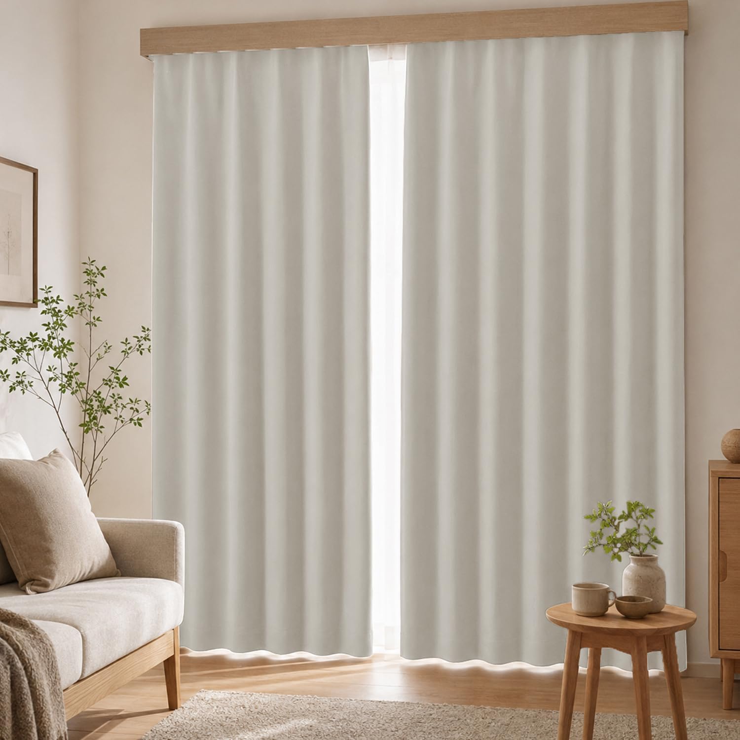 Premium High-Blackout Curtains – Thick, Insulated, Soundproof, Shape-Retaining, Washable, Solid-Color (Set of 2)