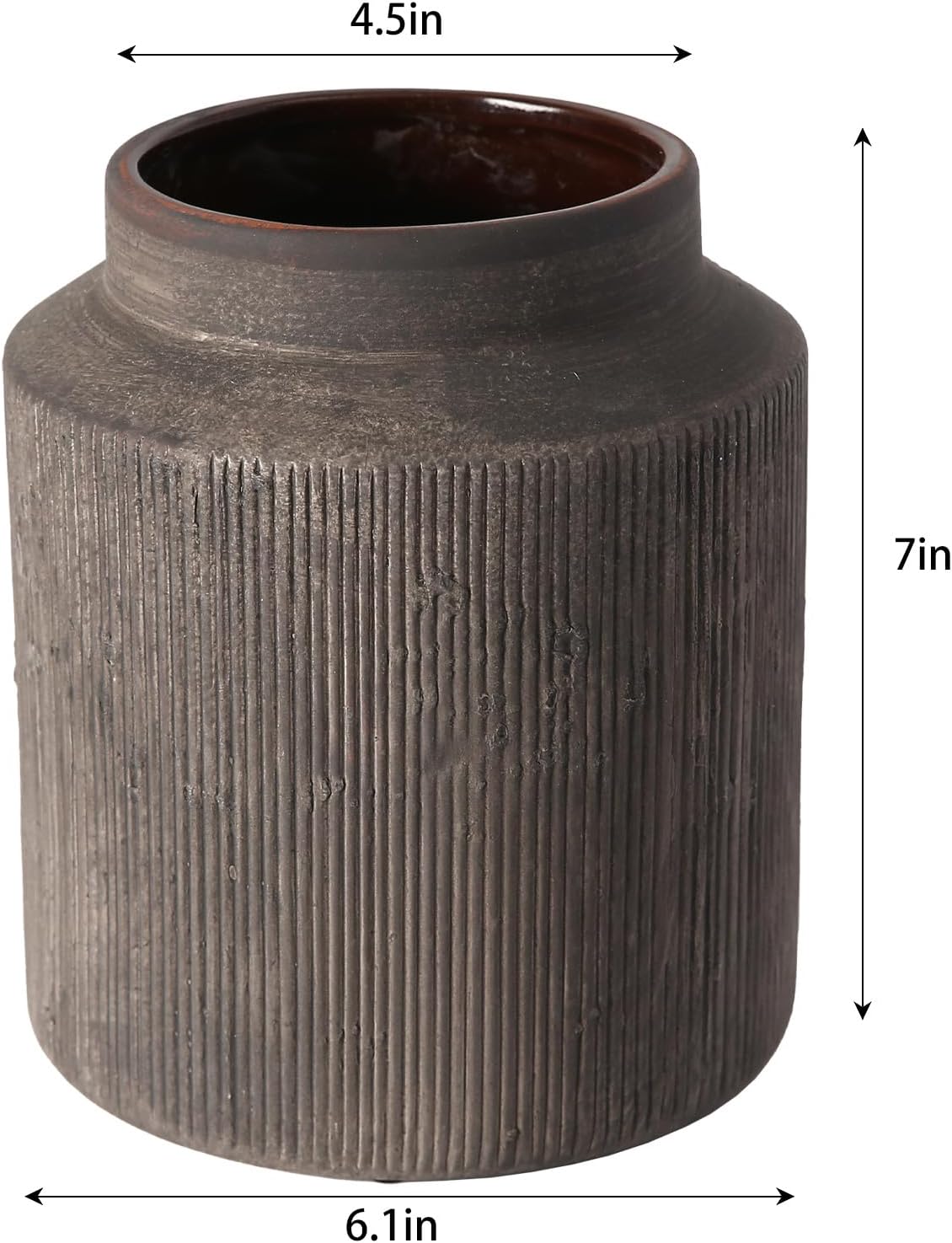 Rustic Vases for Home Decor. Ceramic Vase for Dining Table Decor. Terracotta Decorative Vase 6.1IN. - Image 2