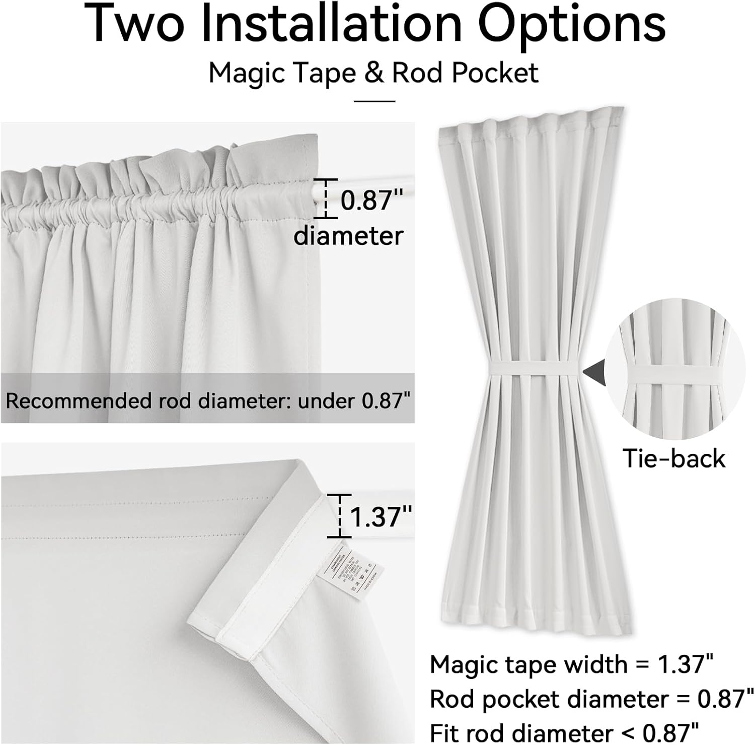 Adhesive, Drill-Free Sheer Curtains for Side Doors – Removable, Light-Filtering Privacy Screens for Glass Doors (Single Panel) - Image 2
