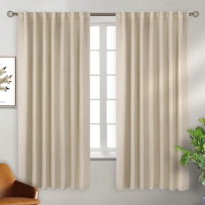 Champagne-Colored Blackout Curtains – Insulated, Light-Blocking Fabric Drapes for Bedrooms (Set of 2)