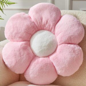 Pink Flower Pillow，Flower Shaped Throw Pillow 15.7In Daisy Pillow Cushion Cute Flower Seating Cushion Home Decorative Pillows for Sofa Couch Bed