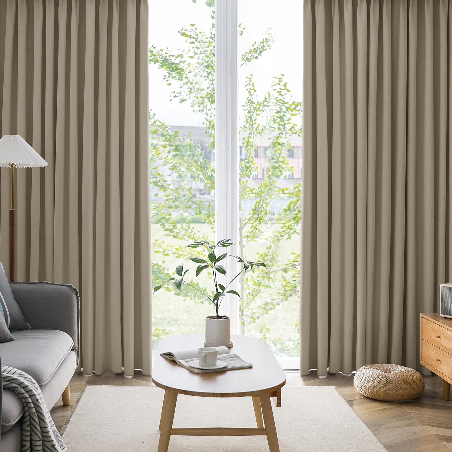 Premium High-Blackout Curtains for Small Windows – UV-Protective, Insulated, Shape-Retaining (Set of 2)