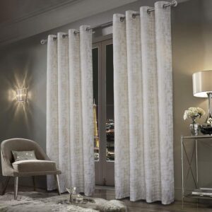 White Velvet Curtains with Gold-Foil Accents – Luxurious Style for Bedrooms and Living Rooms (Set of 2)
