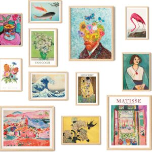 Colorful Eclectic Decor - Eclectic Wall Art Posters, Funky Gallery Wall Art Prints for Home Bedroom, Maximalist Decorations Famous Artist Painting Pictures (UNFRAMED)